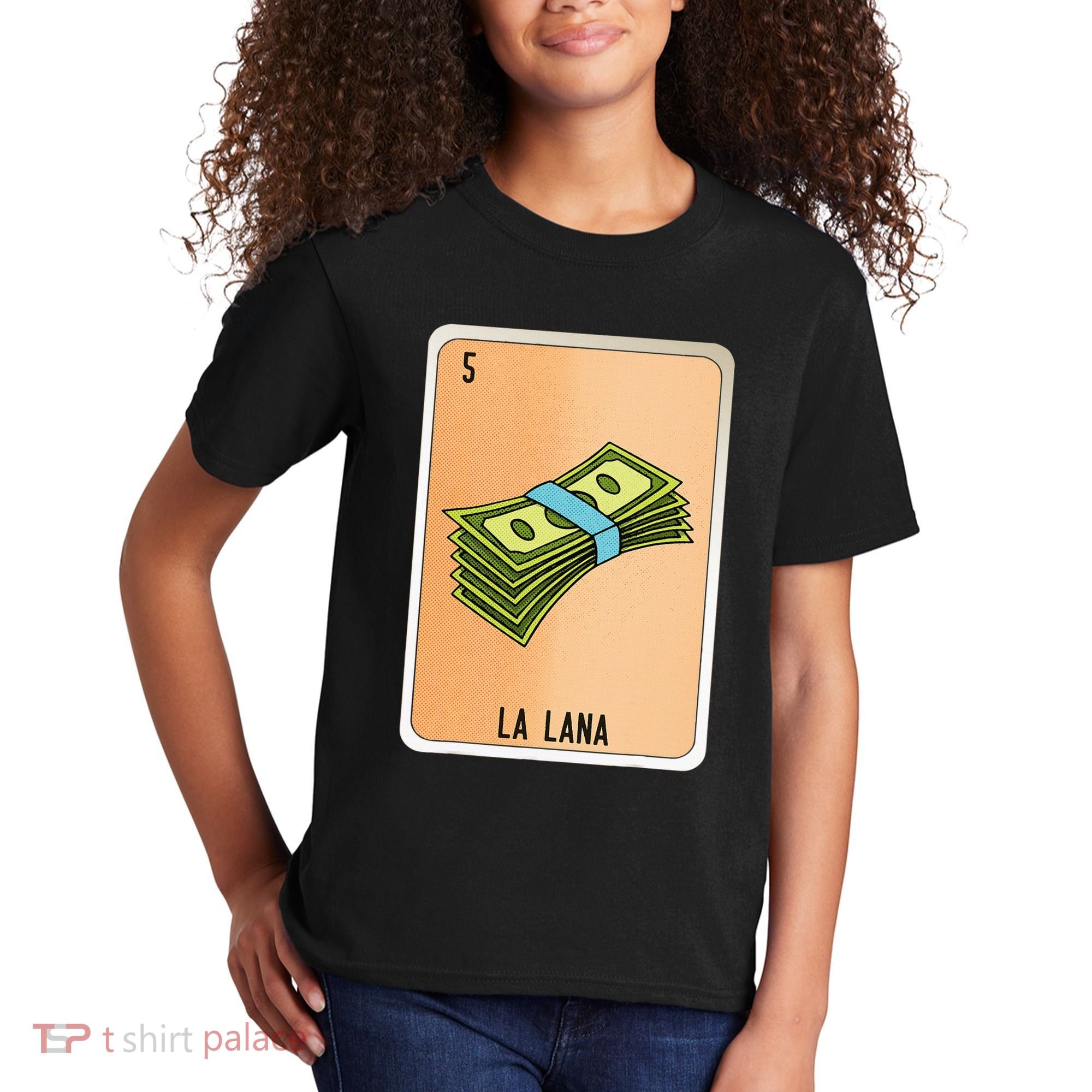 La Lana Mexican Slang Chicano Bingo Cards Kids T-Shirt