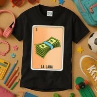 La Lana Mexican Slang Chicano Bingo Cards Kids T-Shirt thumb 3