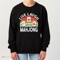 Live Laugh Mahjong Retro Mahjongg Chinese Women's Sweatshirt thumb 0