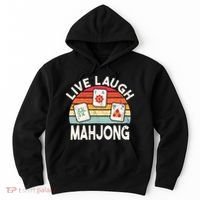 Live Laugh Mahjong Retro Mahjongg Chinese Hoodie thumb 0