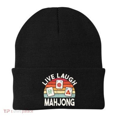 Live Laugh Mahjong Retro Mahjongg Chinese Beanie