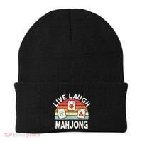 Live Laugh Mahjong Retro Mahjongg Chinese Beanie thumb 0