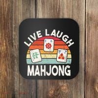 Live Laugh Mahjong Retro Mahjongg Chinese Coaster thumb 0