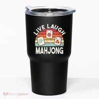 Live Laugh Mahjong Retro Mahjongg Chinese Tumbler thumb 0