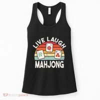 Live Laugh Mahjong Retro Mahjongg Chinese Women's Tank Top thumb 0