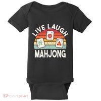 Live Laugh Mahjong Retro Mahjongg Chinese Baby Bodysuit thumb 0