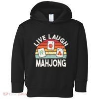 Live Laugh Mahjong Retro Mahjongg Chinese Toddler Hoodie thumb 0