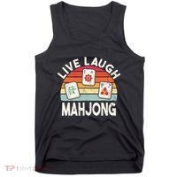 Live Laugh Mahjong Retro Mahjongg Chinese Tank Top thumb 0