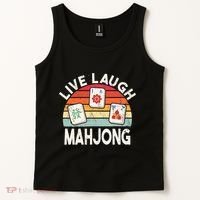 Live Laugh Mahjong Retro Mahjongg Chinese Tank Top thumb 2
