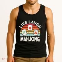 Live Laugh Mahjong Retro Mahjongg Chinese Tank Top thumb 3