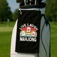 Live Laugh Mahjong Retro Mahjongg Chinese Golf Towel thumb 2