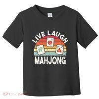 Live Laugh Mahjong Retro Mahjongg Chinese Toddler T-Shirt thumb 0