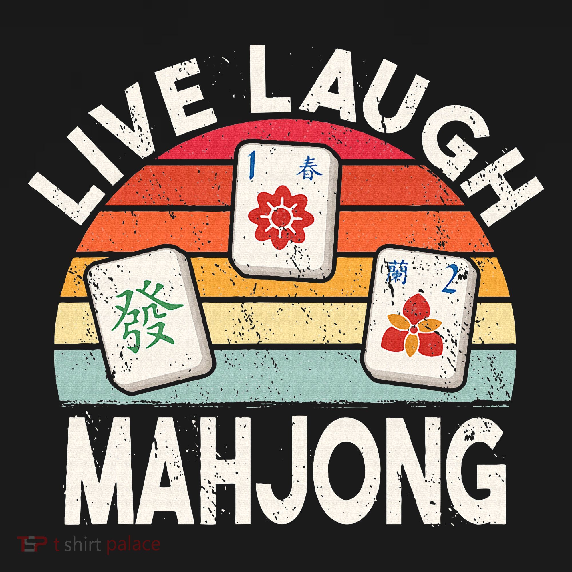Live Laugh Mahjong Retro Mahjongg Chinese Women's Long Sleeve Shirt