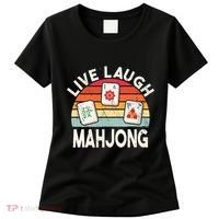 Live Laugh Mahjong Retro Mahjongg Chinese Women's T-Shirt thumb 0