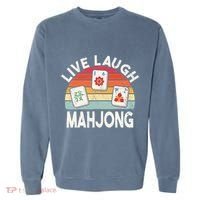 Live Laugh Mahjong Retro Mahjongg Chinese Garment-Dyed Sweatshirt thumb 0