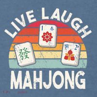 Live Laugh Mahjong Retro Mahjongg Chinese Garment-Dyed Sweatshirt thumb 2