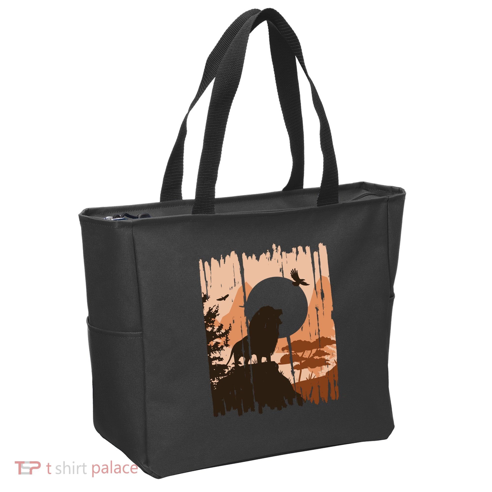 Lion Landscape Nature Mountain Tote Bag