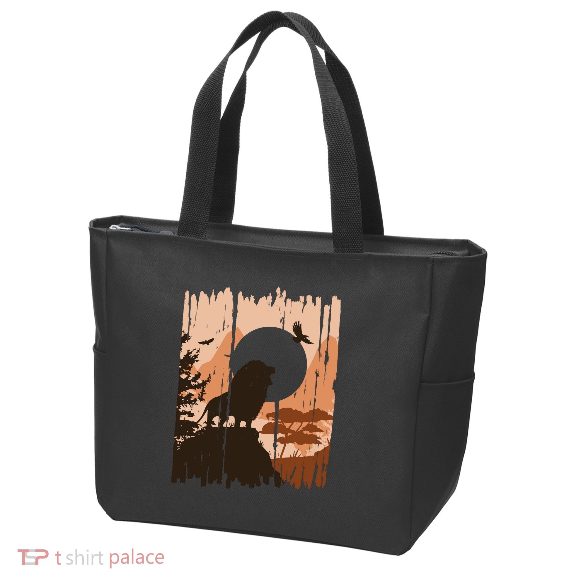 Lion Landscape Nature Mountain Tote Bag