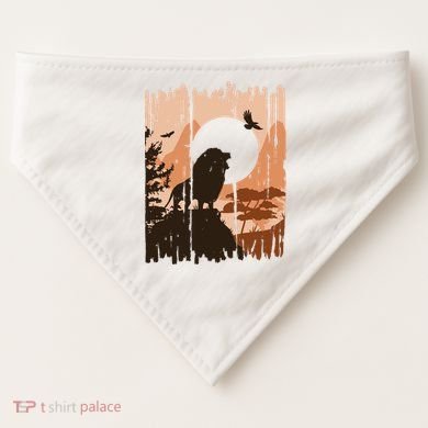 Lion Landscape Nature Mountain USA-Made Doggie Bandana