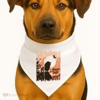 Lion Landscape Nature Mountain USA-Made Doggie Bandana thumb 1