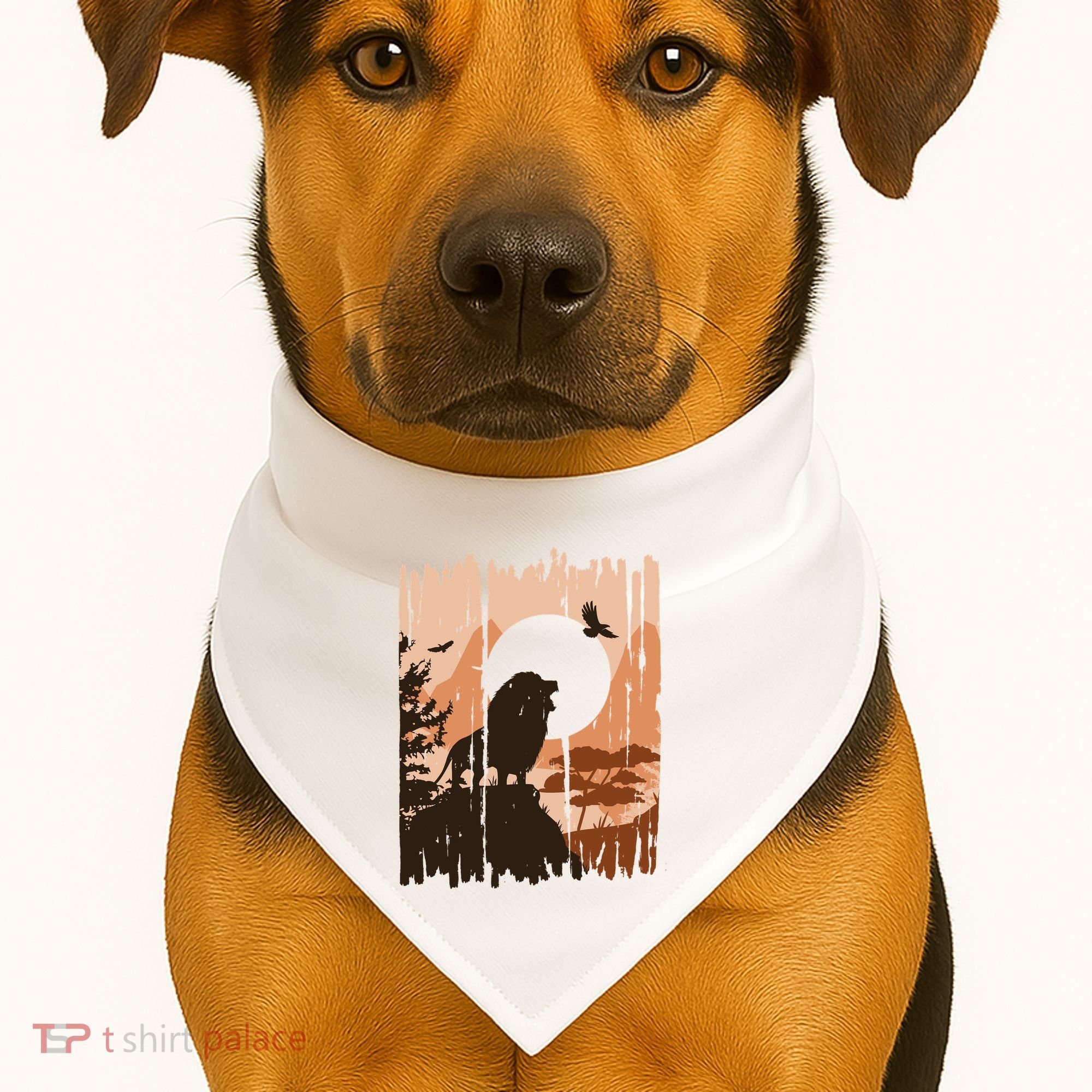 Lion Landscape Nature Mountain USA-Made Doggie Bandana