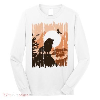 Lion Landscape Nature Mountain Long Sleeve Shirt