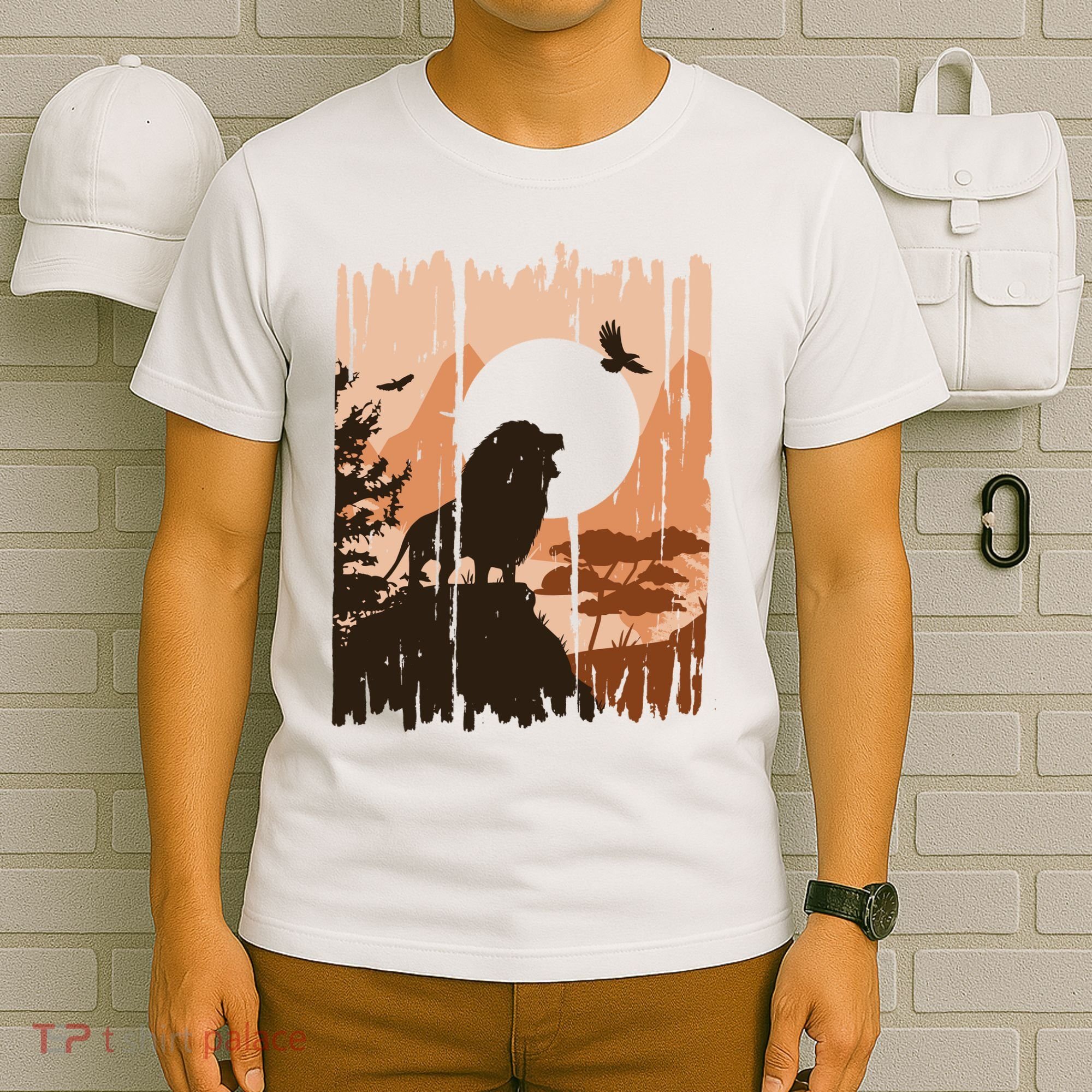 Lion Landscape Nature Mountain T-Shirt