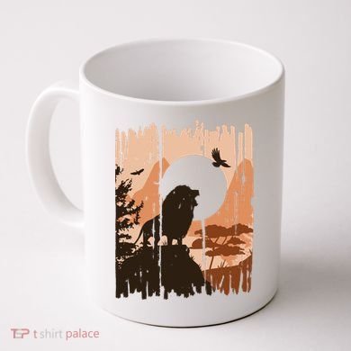 Lion Landscape Nature Mountain Coffee Mug