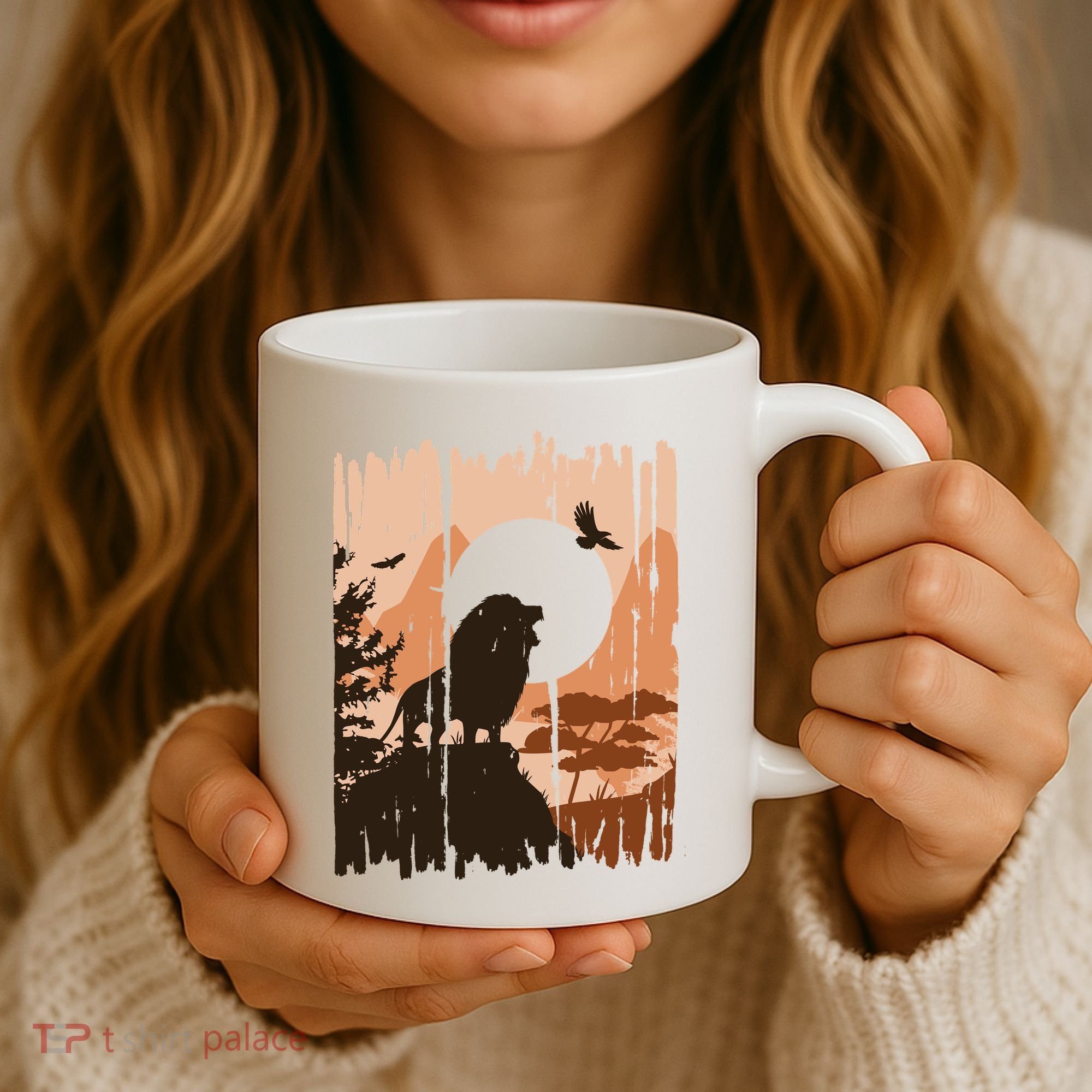 Lion Landscape Nature Mountain Coffee Mug