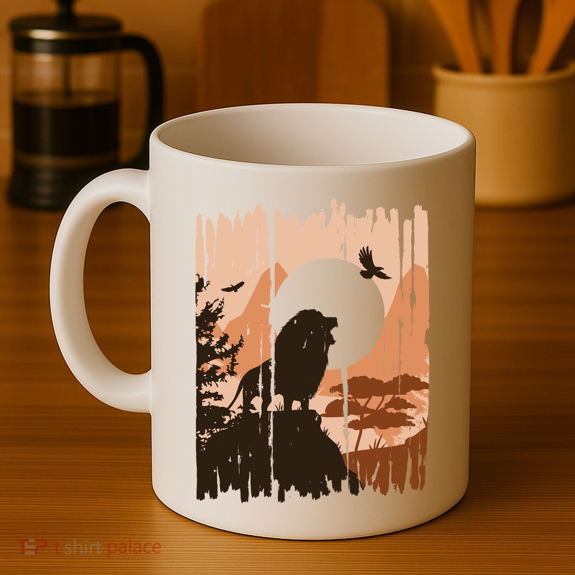 Lion Landscape Nature Mountain Coffee Mug