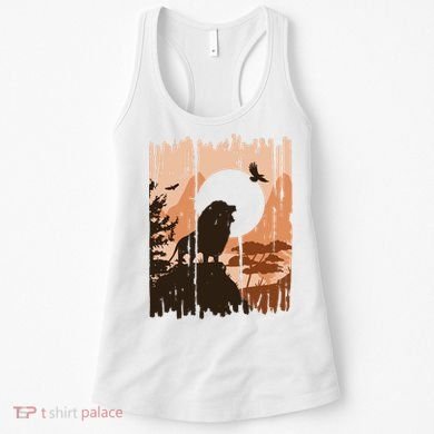 Lion Landscape Nature Mountain Women's Tank Top