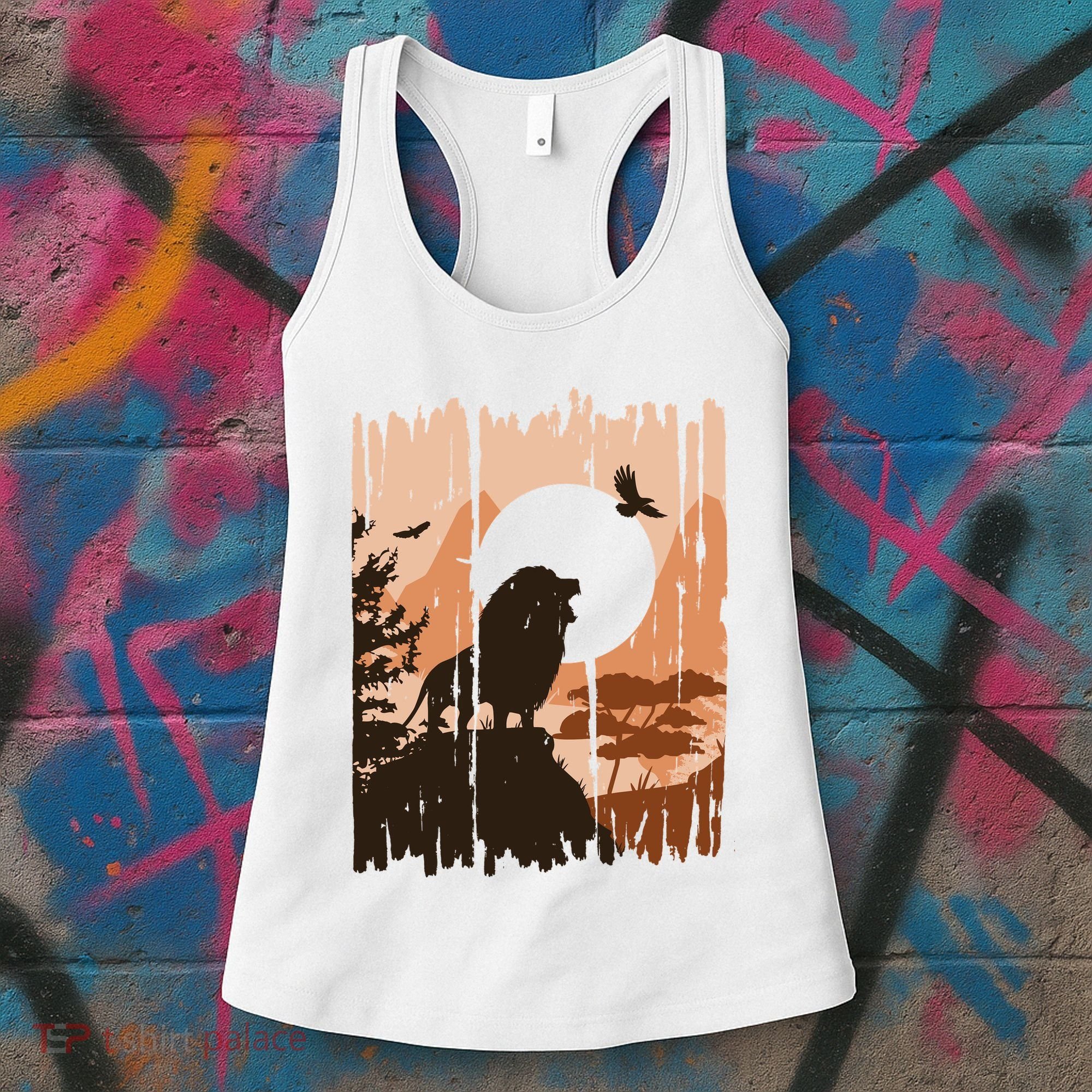 Lion Landscape Nature Mountain Women's Tank Top