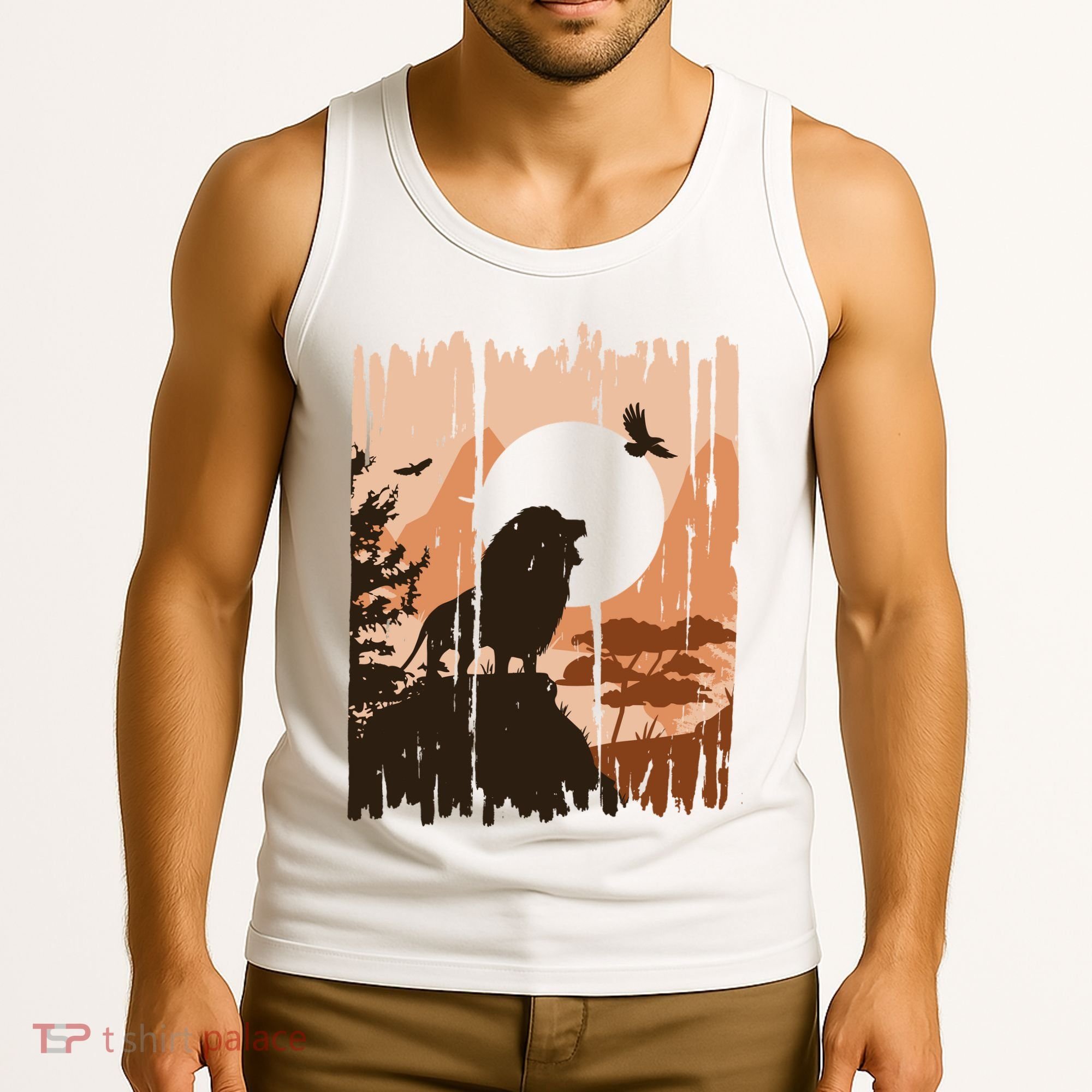 Lion Landscape Nature Mountain Tank Top