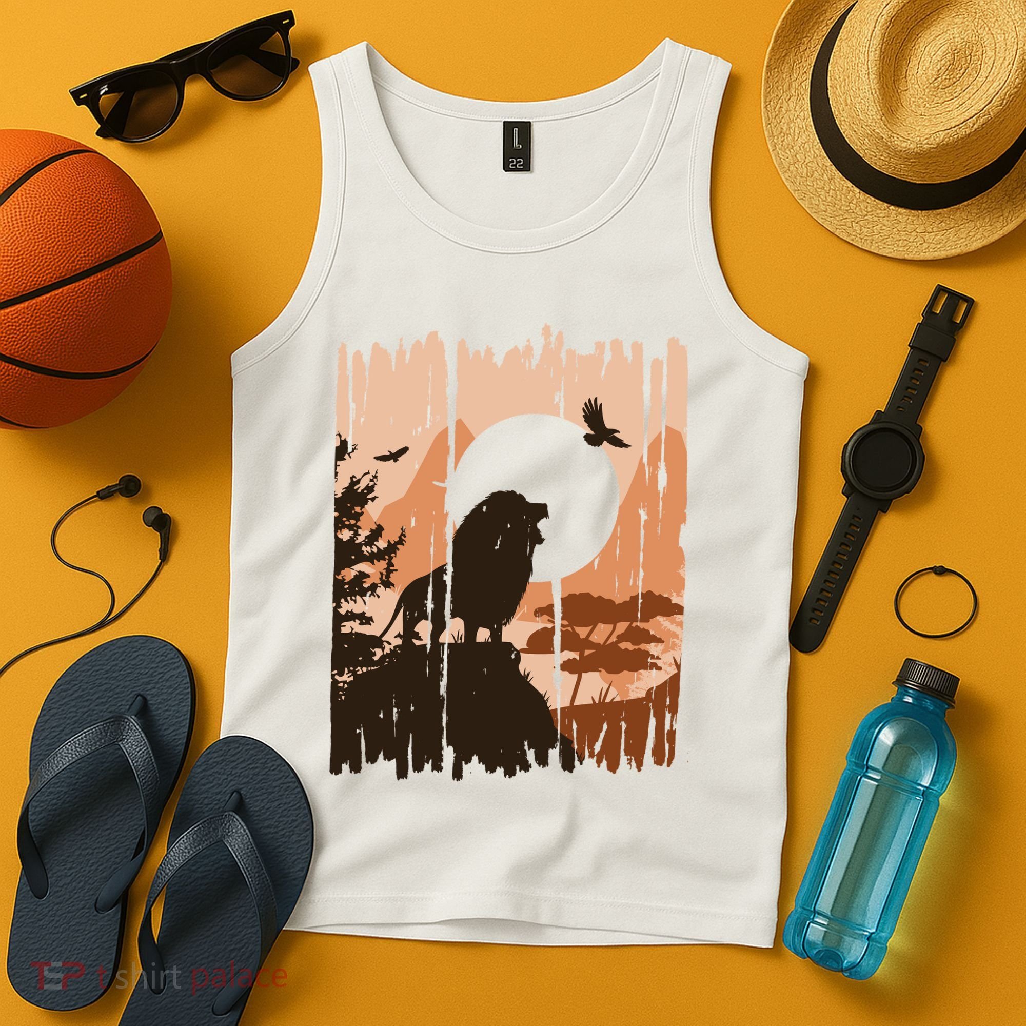 Lion Landscape Nature Mountain Tank Top
