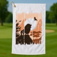 Lion Landscape Nature Mountain Golf Towel thumb 1