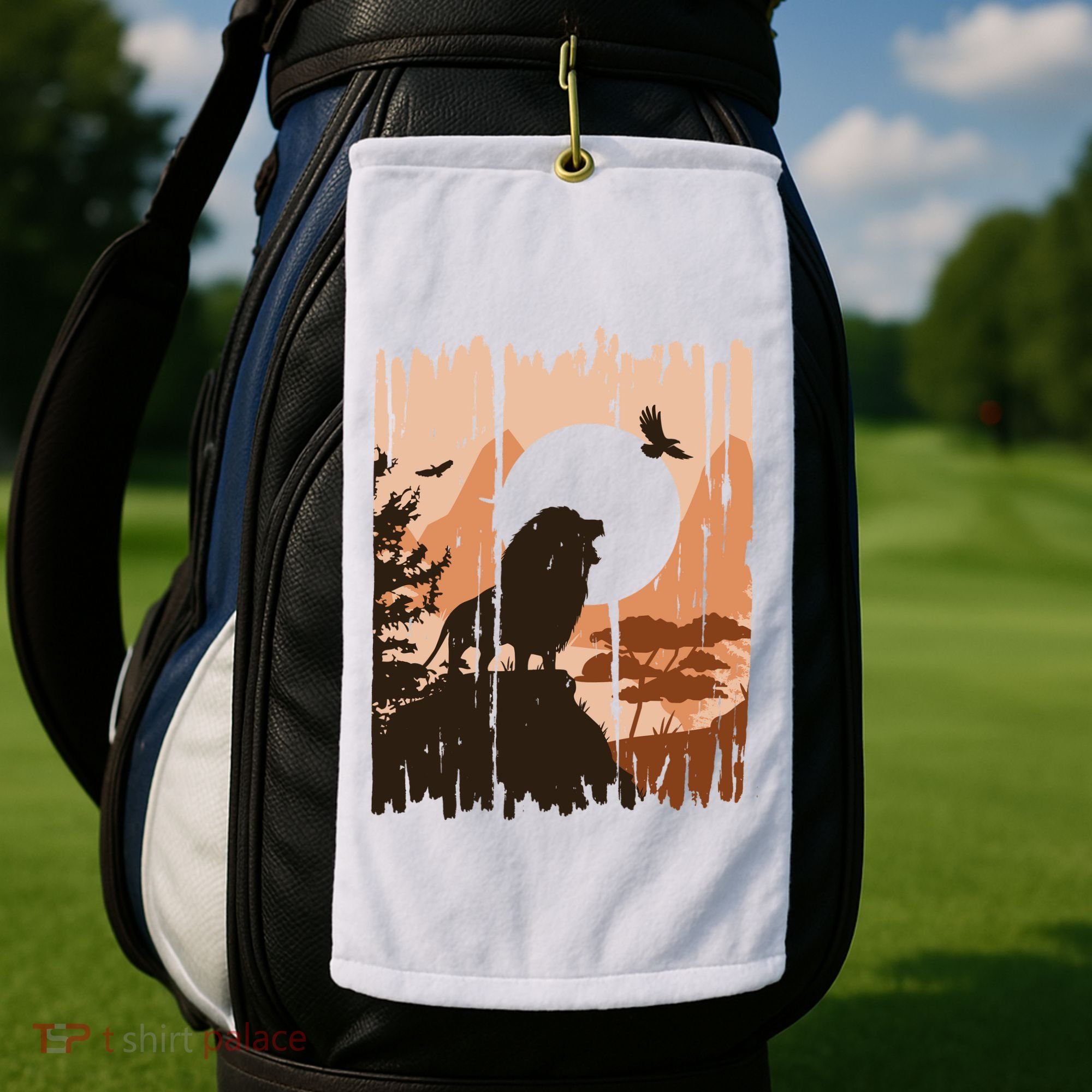 Lion Landscape Nature Mountain Golf Towel
