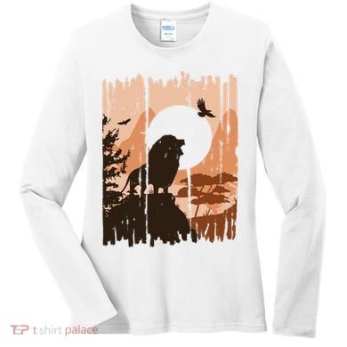 Lion Landscape Nature Mountain Women's Long Sleeve Shirt