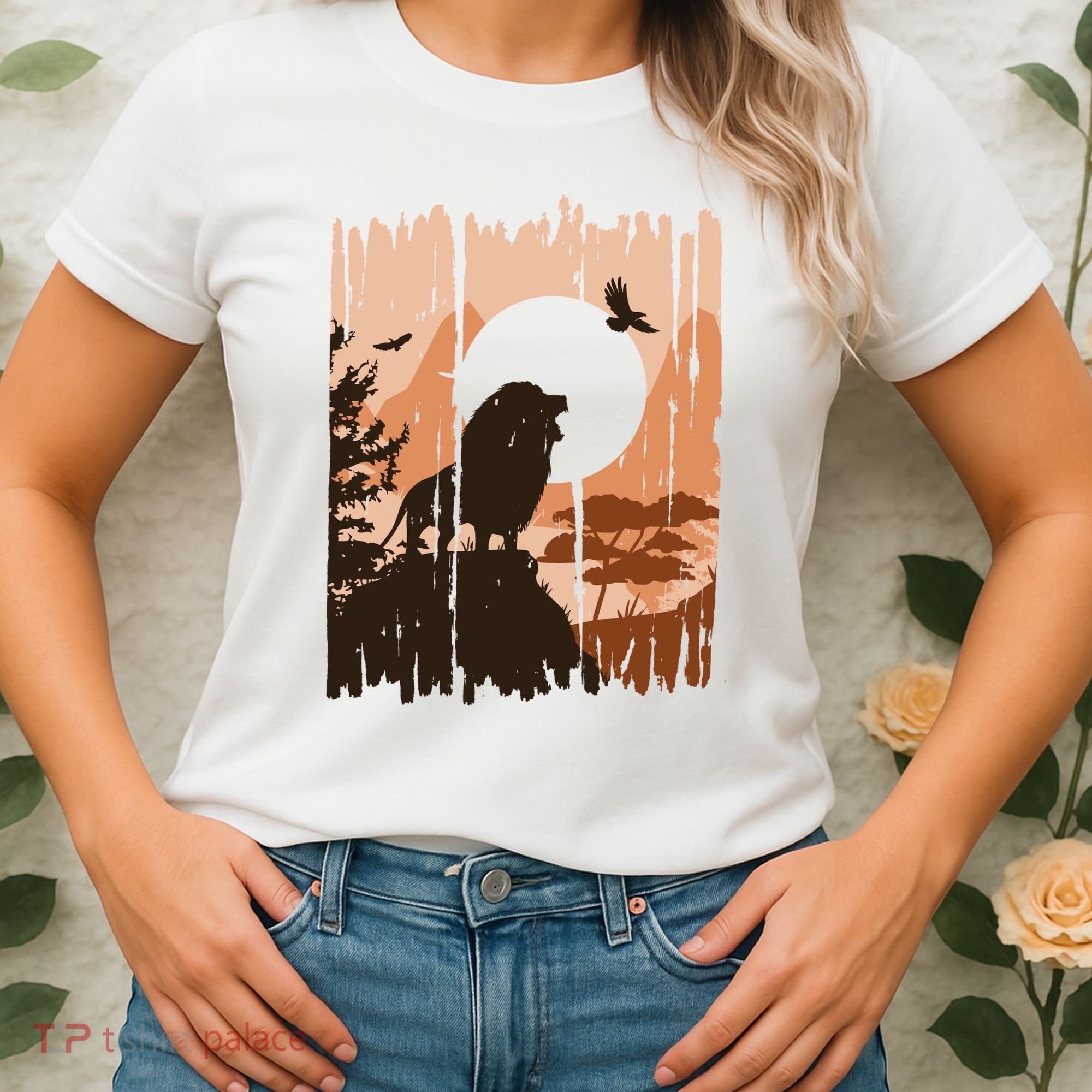 Lion Landscape Nature Mountain Women's T-Shirt