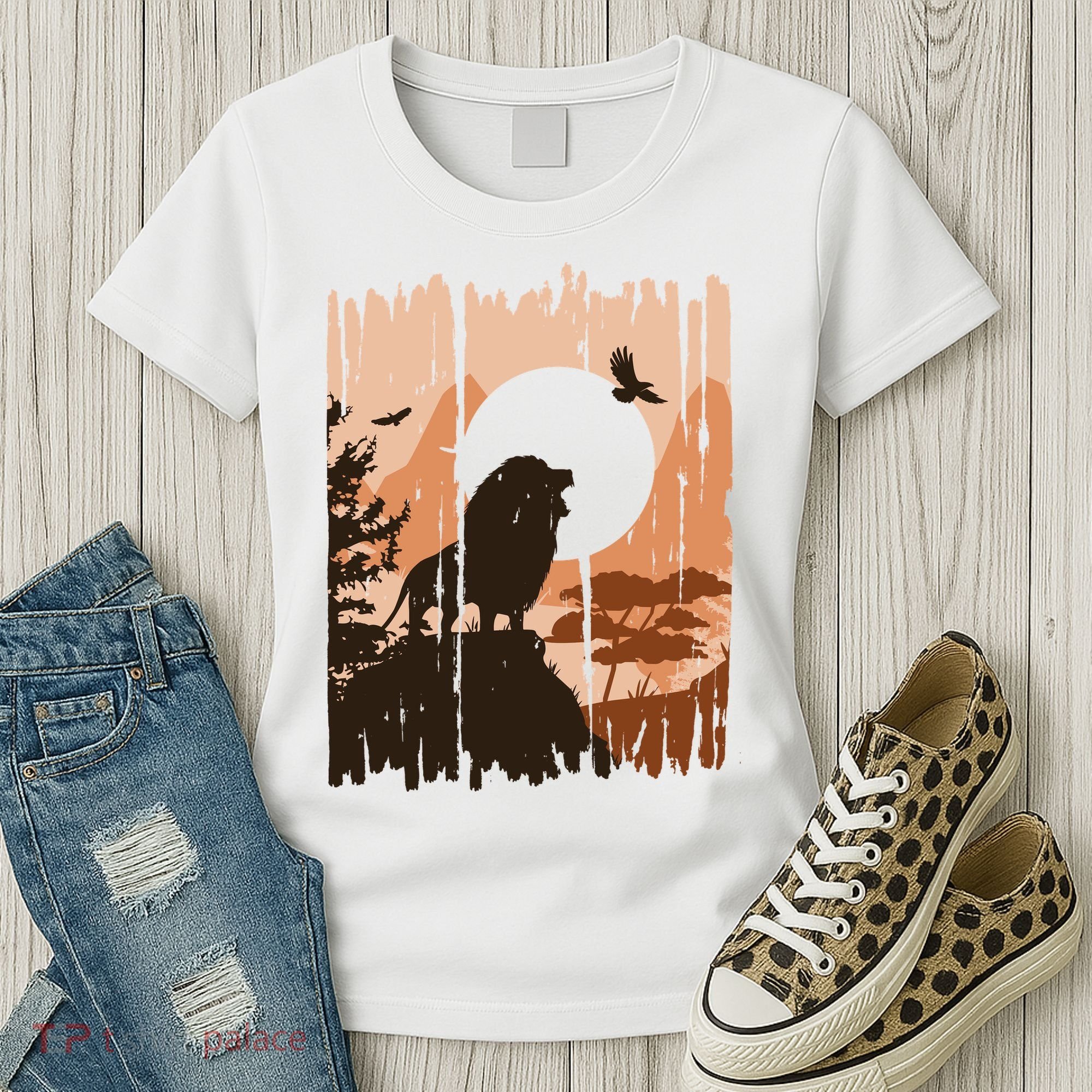 Lion Landscape Nature Mountain Women's T-Shirt