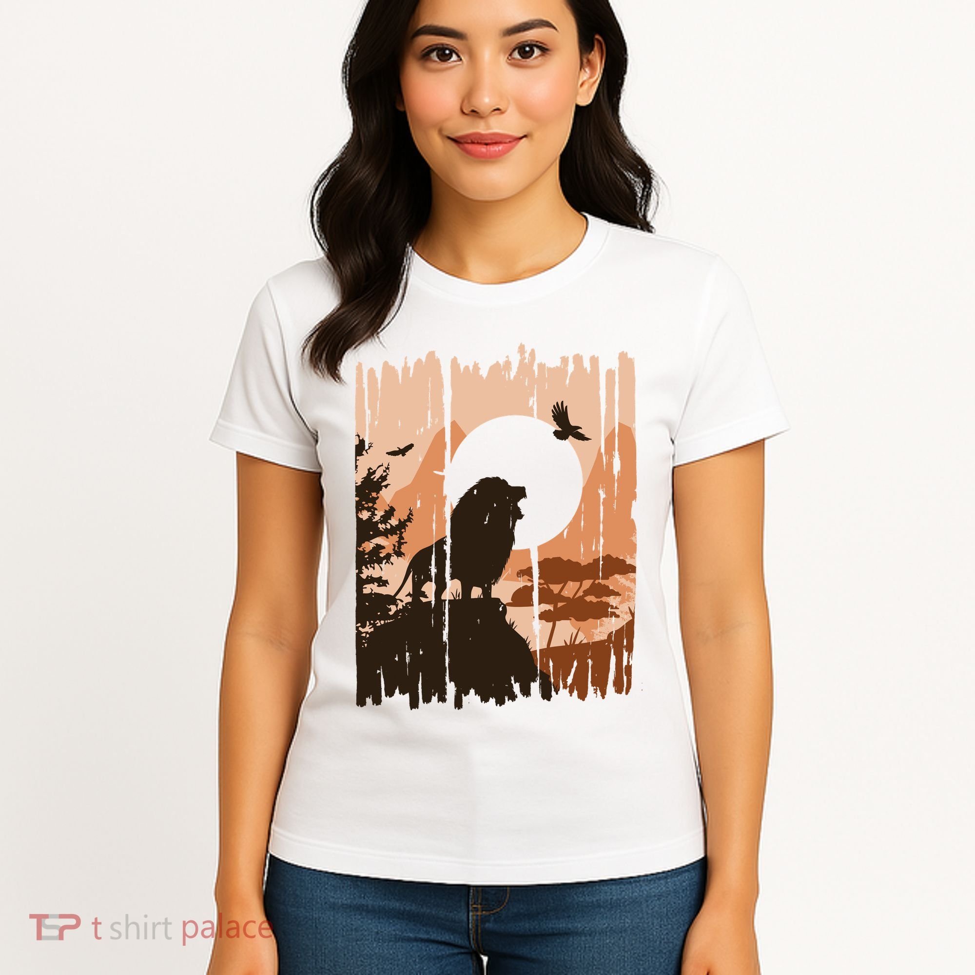 Lion Landscape Nature Mountain Women's T-Shirt