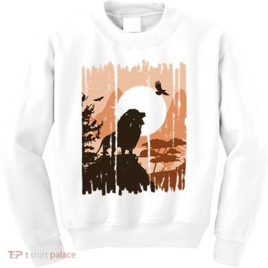 Lion Landscape Nature Mountain Kids Sweatshirt
