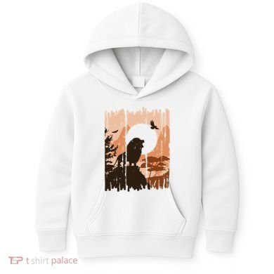 Lion Landscape Nature Mountain Kids Hoodie