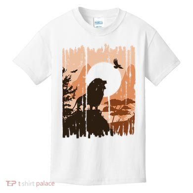 Lion Landscape Nature Mountain Kids T-Shirt