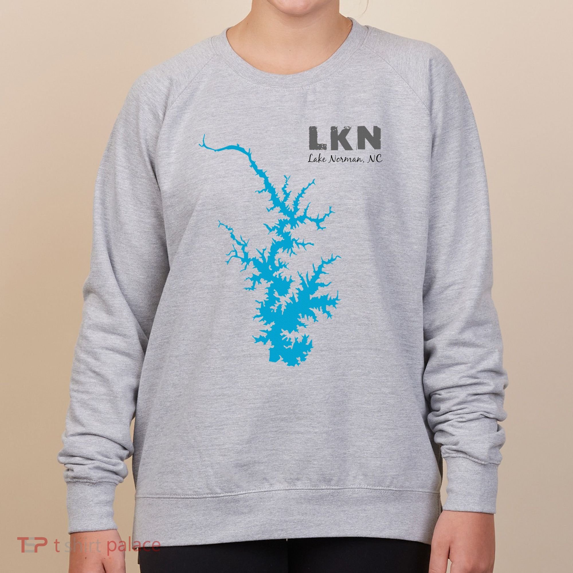 Lkn Lake Norman North Carolina State Gift Map Of Lake Norman Women's Sweatshirt