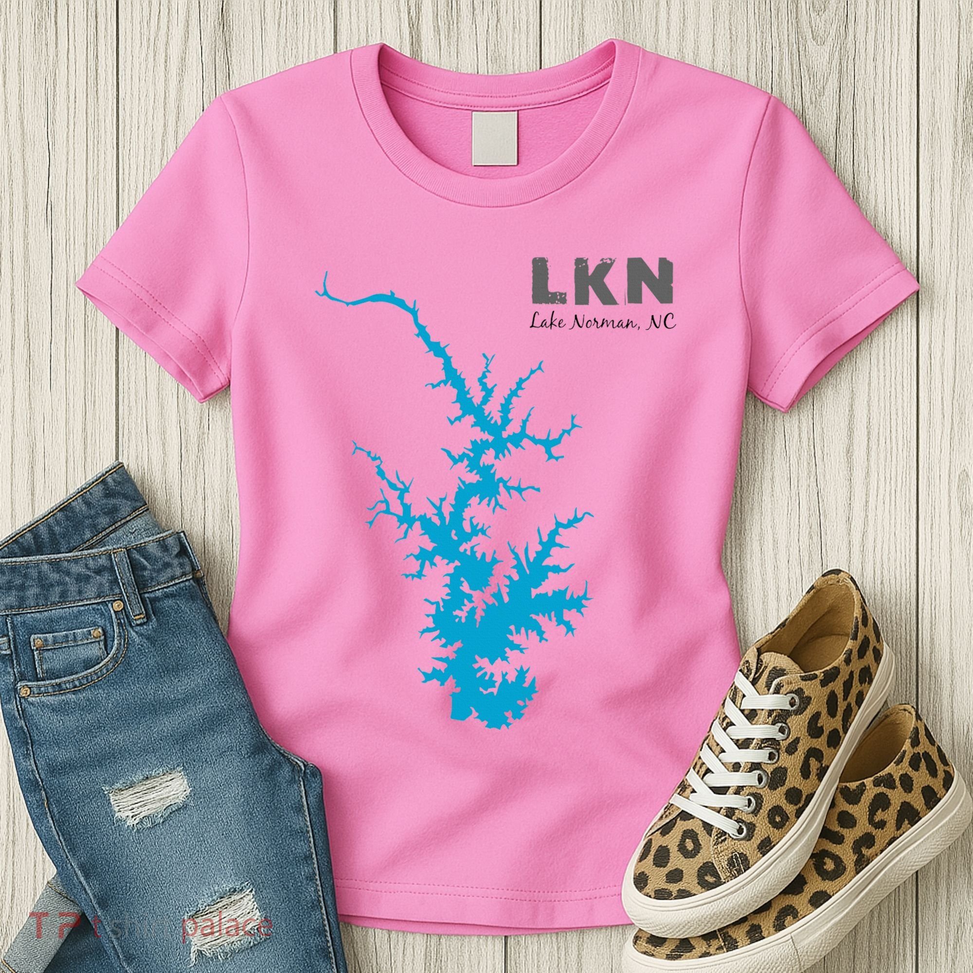 Lkn Lake Norman North Carolina State Gift Map Of Lake Norman Women's T-Shirt