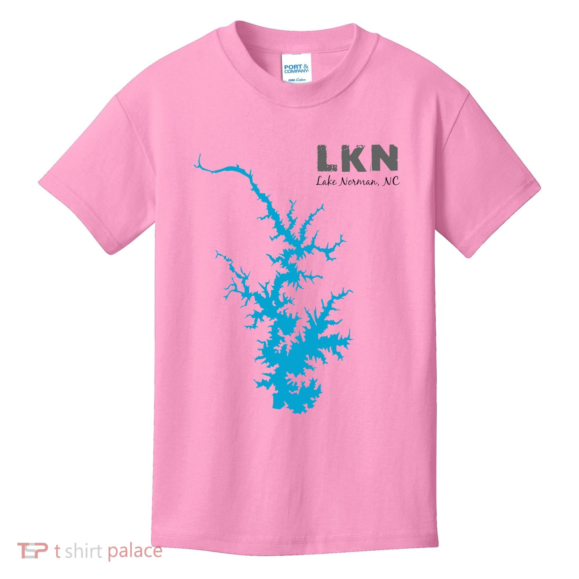 Lkn Lake Norman North Carolina State Gift Map Of Lake Norman Kids T-Shirt