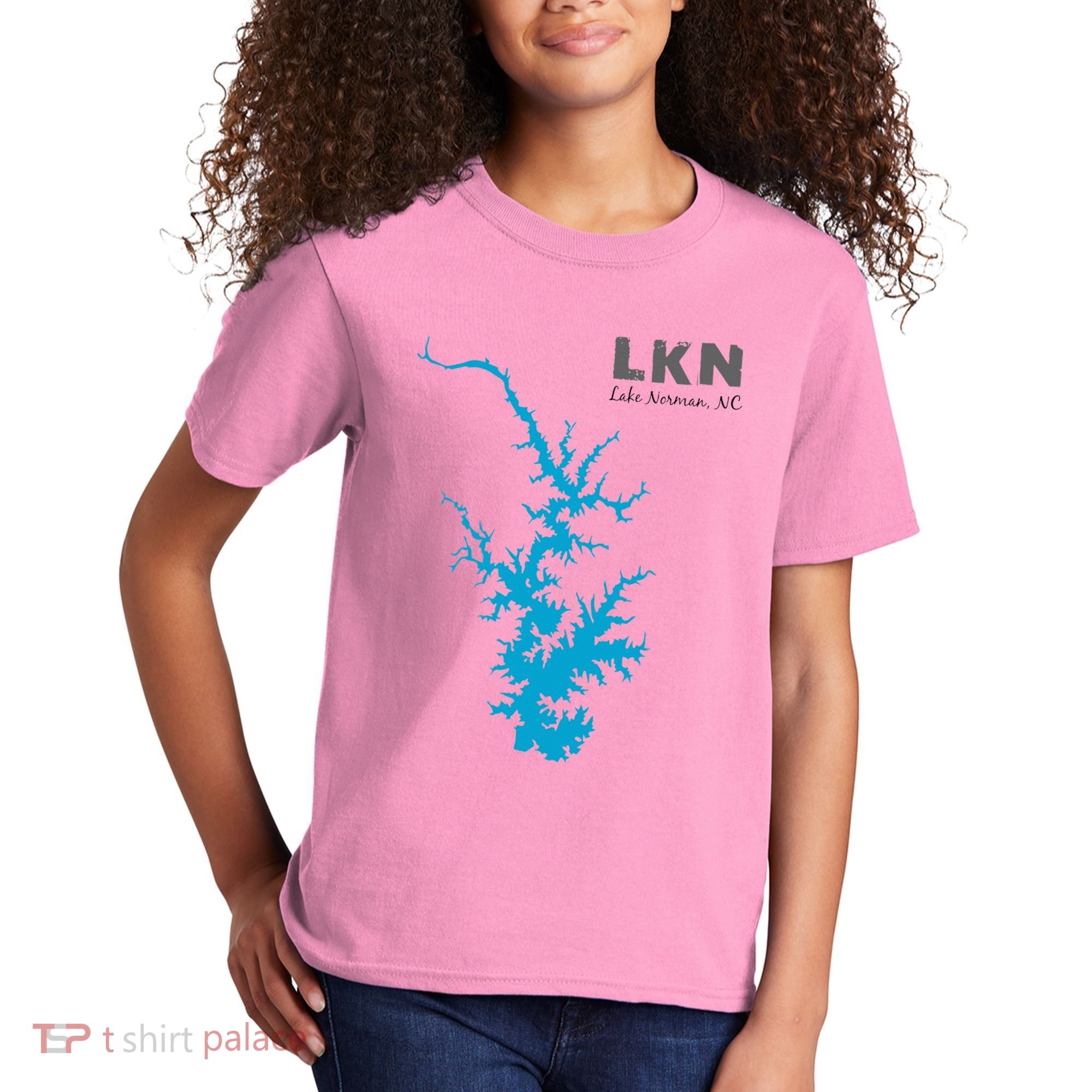 Lkn Lake Norman North Carolina State Gift Map Of Lake Norman Kids T-Shirt