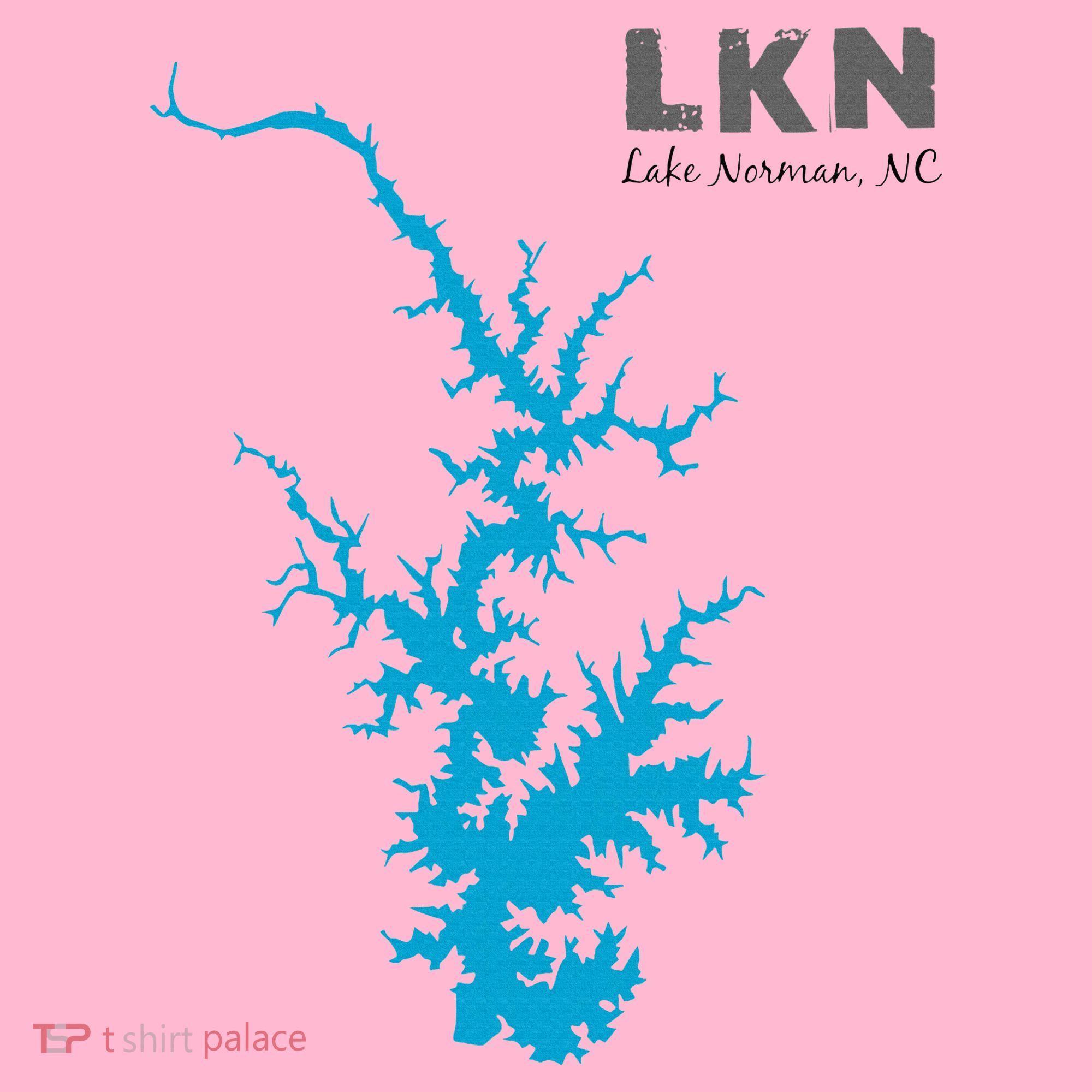 Lkn Lake Norman North Carolina State Gift Map Of Lake Norman Kids T-Shirt