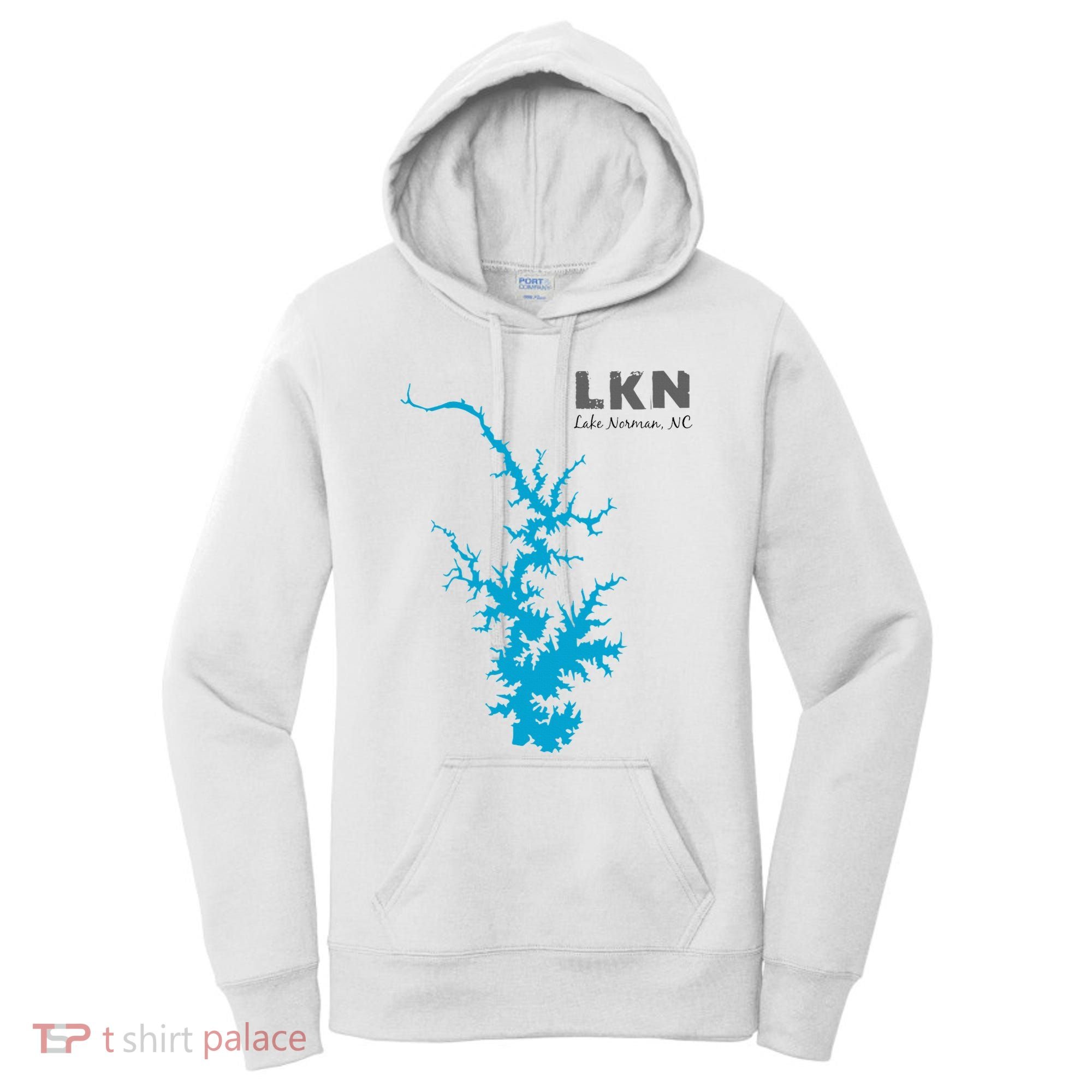 Lkn Lake Norman North Carolina State Gift Map Of Lake Norman Women's Hoodie
