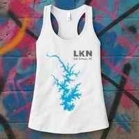 Lkn Lake Norman North Carolina State Gift Map Of Lake Norman Women's Tank Top thumb 3